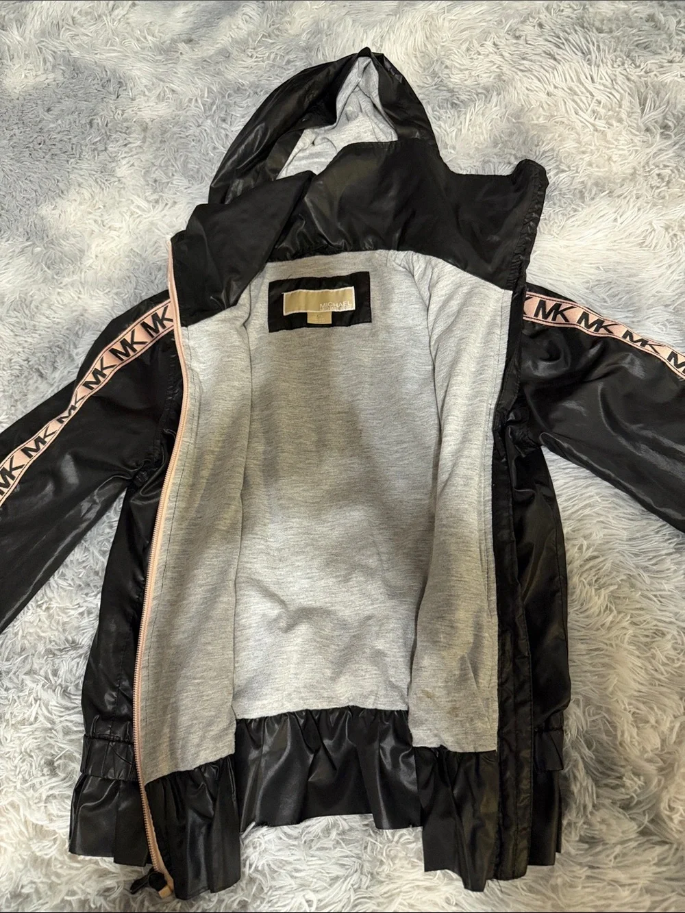 Girls Michael Kors Black Hooded Rain Jacket 🖤